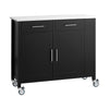 SoBuy Credenza isola cucina nera con piano in acciaio 107x46x94cm FKW108-SCH