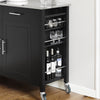 SoBuy Credenza isola cucina nera con piano in acciaio 107x46x94cm FKW108-SCH