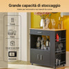 SoBuy FKW113‑SCH Mobile Cucina Salvaspazio Credenza Cucina Carrello Cucina con Ruote Mobiletto Cucina Dispensa Madia Cucina Mobile Cucina con Ripiani nero 82x46x88 cm