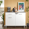 SoBuy Credenza con piano in acciaio 120x56x90cm FKW117-W