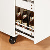 SoBuy FKW126-WN Carrello da Cucina su Ruote, Isola da Cucina, Carrello di Servizio, Mobile Buffet con Armadietto, 2 Cassetti, 2 Ante, Porta Strofinaccio, 105x46x92 cm