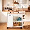 SoBuy FKW126-WN Carrello da Cucina su Ruote, Isola da Cucina, Carrello di Servizio, Mobile Buffet con Armadietto, 2 Cassetti, 2 Ante, Porta Strofinaccio, 105x46x92 cm