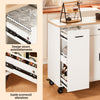 SoBuy FKW126-WN Carrello da Cucina su Ruote, Isola da Cucina, Carrello di Servizio, Mobile Buffet con Armadietto, 2 Cassetti, 2 Ante, Porta Strofinaccio, 105x46x92 cm