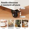SoBuy FKW126-WN Carrello da Cucina su Ruote, Isola da Cucina, Carrello di Servizio, Mobile Buffet con Armadietto, 2 Cassetti, 2 Ante, Porta Strofinaccio, 105x46x92 cm