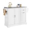 SoBuy FKW128-ST Isola Cucina su Ruote con Piano di Lavoro Estendibile, Mobiletto Salvaspazio, Carrello da Cucina con Ruote, con Due Cassetti e Ripiano Regolabile 130 x 46/71 x 91cm Bianco