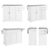 SoBuy FKW128-ST Isola Cucina su Ruote con Piano di Lavoro Estendibile, Mobiletto Salvaspazio, Carrello da Cucina con Ruote, con Due Cassetti e Ripiano Regolabile 130 x 46/71 x 91cm Bianco