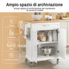 SoBuy Carrello cucina bianco 74x45x91cm FKW13-WN