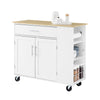 SoBuy FKW133-WN Isola Cucina con Ruote – Carrello Cucina Salvaspazio con Cassetto e Ripiano Regolabile – Mobiletto Cucina con Piano di Lavoro, da Pranzo o per Penisola Cucina, Bianco 99x40x85 cm