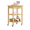SoBuy FKW135-N Carrello da Cucina in Bambù Carbonizzato – Carrello Cucina in Legno con Ruote, Antibatterico, Resistente all’Umidità, Inodore, Ideale per Cucina, Sala da Pranzo e Casa 58×40×86 cm