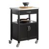 SoBuy FKW22-SCH Carrello cucina salvaspazio con piano di lavoro – Mobile cucina con ruote, ideale come mobiletto cucina, credenza compatta o mobile microonde – Disponibile in Nero 60x92x45cm