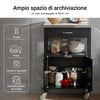 SoBuy FKW22-SCH Carrello cucina salvaspazio con piano di lavoro – Mobile cucina con ruote, ideale come mobiletto cucina, credenza compatta o mobile microonde – Disponibile in Nero 60x92x45cm