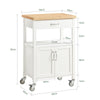 SoBuy FKW22-WN Carrello cucina salvaspazio con piano di lavoro – Mobile cucina con ruote, ideale come mobiletto cucina, credenza compatta o mobile microonde – Disponibile in Bianco 60x92x45cm