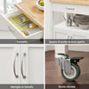 SoBuy FKW22-WN Carrello cucina salvaspazio con piano di lavoro – Mobile cucina con ruote, ideale come mobiletto cucina, credenza compatta o mobile microonde – Disponibile in Bianco 60x92x45cm