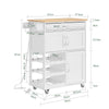 SoBuy FKW45-E-WN, καρότσι κουζίνας με πρίζες, 75x37,6x86,5 cm, κουζίνα και καφές | Έπιπλο κουζίνας εξοικονόμησης χώρου με θήκη για μπουκάλια και εναλλάξιμα πόδια, καρότσι κουζίνας με ρόδες και επάνω μέρος, MDF/PB