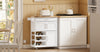 SoBuy FKW45-E-WN, καρότσι κουζίνας με πρίζες, 75x37,6x86,5 cm, κουζίνα και καφές | Έπιπλο κουζίνας εξοικονόμησης χώρου με θήκη για μπουκάλια και εναλλάξιμα πόδια, καρότσι κουζίνας με ρόδες και επάνω μέρος, MDF/PB
