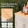 SoBuy FKW45-KA Carrello portaoggetti da Cucina Credenza con 1 cassetto, 2 armadietti e 2 portabottiglie, Piano in legno di Hevea, Colore Cachi, 67x38x87cm