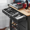 SoBuy FKW45-SCH Mobile Cucina Salvaspazio con Ruote Carrello Cucina con Cassetti e Portabottiglie, Mobiletto Credenza credenza cucina per Cucina o Sala da Pranzo, Nero 67x38x86cm