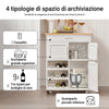 SoBuy FKW45-WN Mobile Cucina Salvaspazio con Ruote Carrello Cucina con Cassetti e Portabottiglie, Mobiletto Credenza credenza cucina per Cucina o Sala da Pranzo, Bianco 67x86x38cm