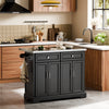 SoBuy Schwarzes Küchen-Sideboard mit Stahlplatte 115x71x92cm FKW71-SCH