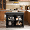 SoBuy Schwarzes Küchen-Sideboard mit Stahlplatte 115x71x92cm FKW71-SCH