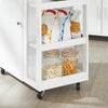 SoBuy FKW75-WN mobile cucina salvaspazio con ruote – Carrello da cucina compatto con credenza bassa e piano di lavoro – Madia cucina con anta singola e ripiano laterale, 60x92x45cm, bianco