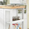 SoBuy FKW75-WN mobile cucina salvaspazio con ruote – Carrello da cucina compatto con credenza bassa e piano di lavoro – Madia cucina con anta singola e ripiano laterale, 60x92x45cm, bianco