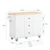 SoBuy Credenza con ruote in pino 116x45x92cm FKW96-II-WN