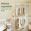 SoBuy FRG109-II-HG, teleskopsko stojalo za plašče, robustno stojalo za oblačila s palicami, nastavljiva odprta omara za spalnico, sivo stojalo za oblačila