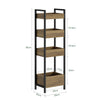 SoBuy FRG226-F Dulap de baie cu economie de spațiu cu 3 rafturi robuste - Dulap de baie îngust MDF de până la 30 kg, Dulap de baie de culoarea lemnului pentru băi mici 28x20x74cm