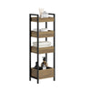 SoBuy FRG226-F Dulap de baie cu economie de spațiu cu 3 rafturi robuste - Dulap de baie îngust MDF de până la 30 kg, Dulap de baie de culoarea lemnului pentru băi mici 28x20x74cm