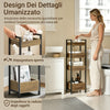 SoBuy FRG226-F Dulap de baie cu economie de spațiu cu 3 rafturi robuste - Dulap de baie îngust MDF de până la 30 kg, Dulap de baie de culoarea lemnului pentru băi mici 28x20x74cm