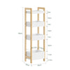 SoBuy FRG226-F Platzsparender Badezimmerschrank mit 3 stabilen Regalen – Schmaler Badezimmerschrank aus MDF bis 30 kg, holzfarbener Badezimmerschrank für kleine Badezimmer 28 x 20 x 74 cm