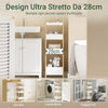 SoBuy FRG226-F Platzsparender Badezimmerschrank mit 3 stabilen Regalen – Schmaler Badezimmerschrank aus MDF bis 30 kg, holzfarbener Badezimmerschrank für kleine Badezimmer 28 x 20 x 74 cm