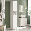 SoBuy FRG236-W Colonna Bagno Bianco con 2 Ante, Cassetto e Ripiano Aperto, per Lavanderia e WC, 32x170x30 cm