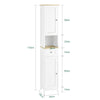 SoBuy FRG236-WN Mobile Colonna Bagno Salvaspazio Armadio Alto con 2 Ante, 1 Cassetto e Ripiano Aperto Mobiletto Bagno per Lavanderia WC o Cucina 32x170x30cm