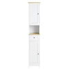 SoBuy FRG236-WN Mobile Colonna Bagno Salvaspazio Armadio Alto con 2 Ante, 1 Cassetto e Ripiano Aperto Mobiletto Bagno per Lavanderia WC o Cucina 32x170x30cm