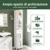 SoBuy FRG236-W Colonna Bagno Bianco con 2 Ante, Cassetto e Ripiano Aperto, per Lavanderia e WC, 32x170x30 cm