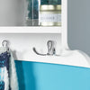 SoBuy FRG48-L-W Portachiavi da parete, Appendichiavi, Appendiabiti, Mensola da bagno, bianco
