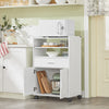 Sobuy Kitchen Kitchen Kitchen Kitchen Kitchen врата бяла микровълнова с чекмеджета FSB09-W