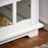 SoBuy FSB77-W Isola Cucina, Credenza e Dispensa con Anta in Vetro - Buffet e Madia Moderna con Ripiani, Bianco 119x40x90cm