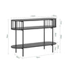 SoBuy FSB90-SCH Consolle Ingresso Tavolo Consolle Salvaspazio in Metallo Nero, Mobile Ingresso Moderno con Ripiani, Stile Industriale per Corridoio, Soggiorno o Ufficio 110×39×76 cm