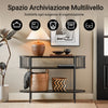 SoBuy FSB90-SCH Consolle Ingresso Tavolo Consolle Salvaspazio in Metallo Nero, Mobile Ingresso Moderno con Ripiani, Stile Industriale per Corridoio, Soggiorno o Ufficio 110×39×76 cm