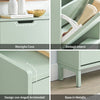 SoBuy FSR100-GR Scarpiera Salvaspazio Slim da Ingresso Mobile Portascarpe con 4 Ante a Ribalta Regolabili in Legno Armadio Scarpiera Alta e Stretta per Corridoio, 100x19x91 cm,Verde Chiaro