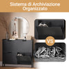 SoBuy FSR100-SCH Scarpiera Salvaspazio Slim da Ingresso Mobile Portascarpe con 4 Ante a Ribalta Regolabili in Legno Armadio Scarpiera Alta e Stretta per Corridoio, 100x19x91 cm, Nero