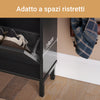 SoBuy FSR100-SCH Scarpiera Salvaspazio Slim da Ingresso Mobile Portascarpe con 4 Ante a Ribalta Regolabili in Legno Armadio Scarpiera Alta e Stretta per Corridoio, 100x19x91 cm, Nero