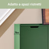 SoBuy FSR100-SY Mobile Scarpiera Alta e Stretta in Legno, 4 Ante a Ribalta, Ingresso Moderno, 100x19x91 cm, Verde Scuro