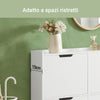 SoBuy FSR100-W Scarpiera Salvaspazio Slim da Ingresso Mobile Portascarpe con 4 Ante a Ribalta Regolabili in Legno Armadio Scarpiera Alta e Stretta per Corridoio, 100x19x91 cm, Bianco