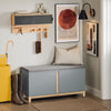SoBuy FSR117-HG Panca Scarpiera Ingresso con Seduta, Cassapanca Contenitore da Interno con 2 Ante, in Legno ingegnerizzato + Bambù 90x34x46cm Grigio