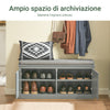 SoBuy FSR131-HG Panca Scarpiera Ingresso con Seduta - Scarpiera Salvaspazio con Contenitore Interno e Ripiani Regolabili - Mobile Ingresso Panca Contenitore per Scarpe e Oggetti Fino 150kg 98x37x49cm