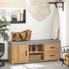 Слаба за обувки Sobuy с 2 чекмеджета, пейка с отделение за съхранение, входна пейка, естествен цвят 110x35x47cm FSR148-N